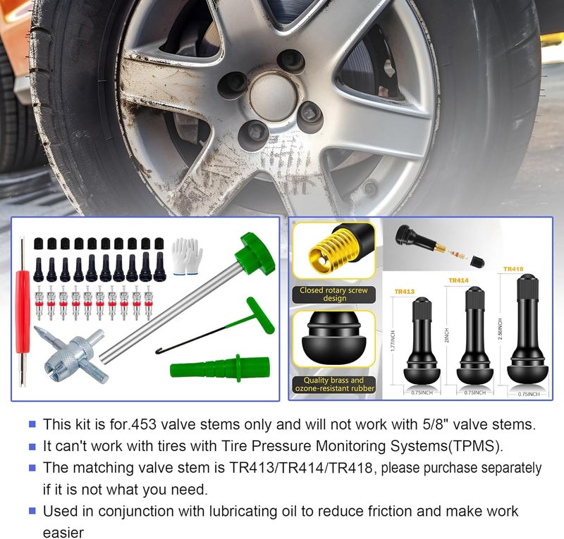 Richcat 51025 Quick Tire Valve Change Tool for Cars,Tire Valve Stem Core Quickly Replacement Tool Kit,Perfect Tool for Replacing Leaky Valves in Cars,ATVs,Trucks, etc.with TR413/TR414/TR418 - Image 5